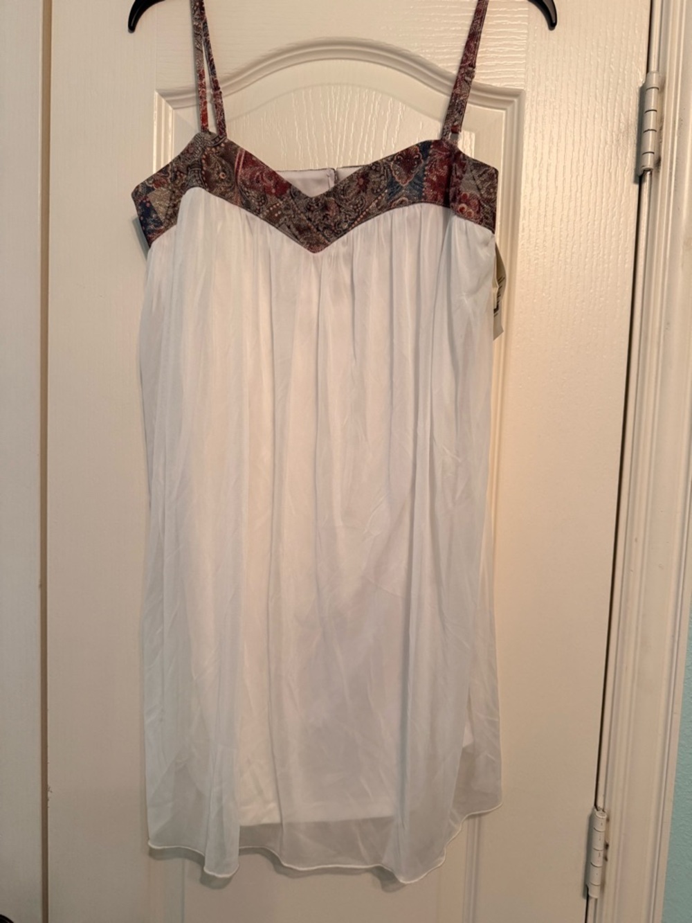 Miss Selfridge White Mini Dress with Paisley Trim